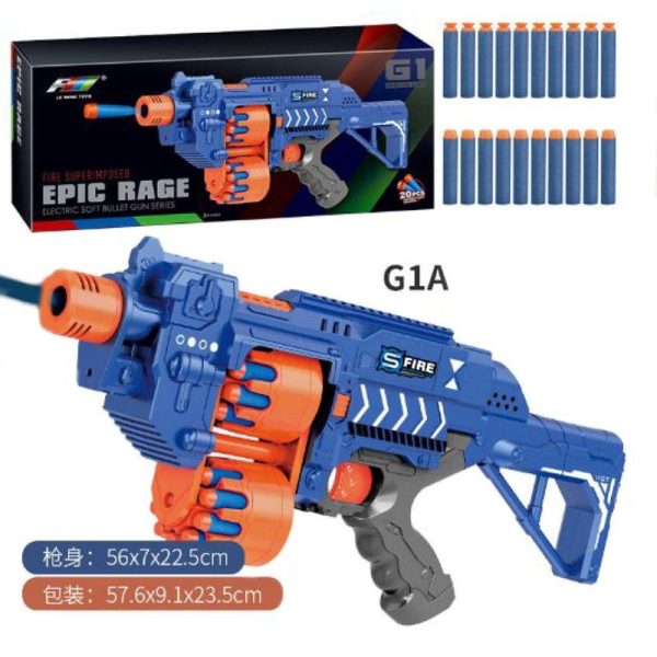 تفنگ بازی مدل مسلسل تیر اسفنجی کد Epic Rage gun G1A - Image 2
