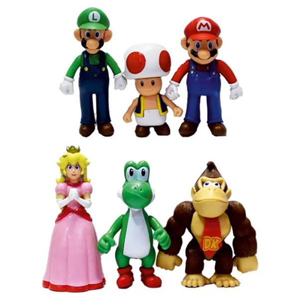 ست 6 تایی فیگور شخصیت های بازی سوپر ماریو قارچ خورSUPER MARIO - Image 2