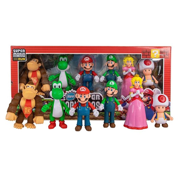 ست 6 تایی فیگور شخصیت های بازی سوپر ماریو قارچ خورSUPER MARIO