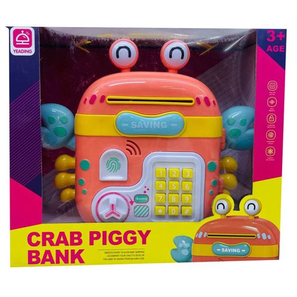 قلک و گاوصندوق آموزشی موزیکال مدل خرچنگ کیفی CRAB PIGGY BANK 6655