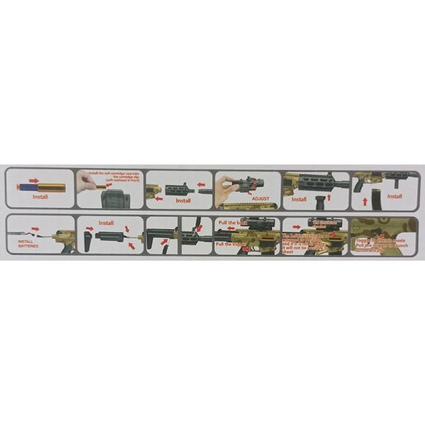 تفنگ شارژی تیر اسفنجی پوکه پران D019 - Image 3