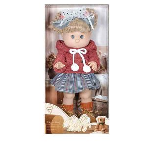 عروسک دخترانه 40 سانتیمتری هودی زرشکی کدBABY SO LOVELY QS83161
