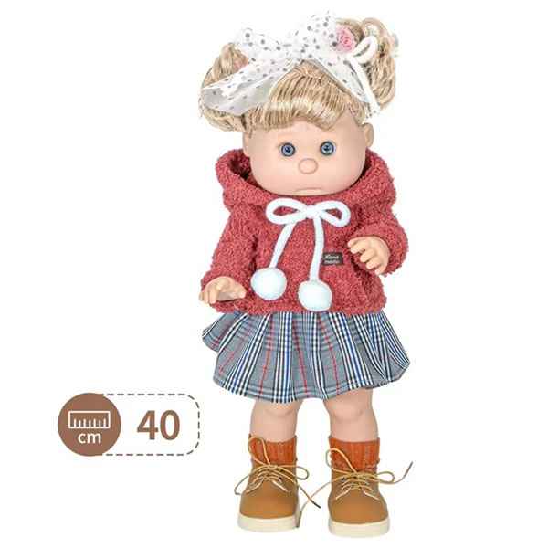 عروسک دخترانه 40 سانتیمتری هودی زرشکی کدBABY SO LOVELY QS83161 - Image 3