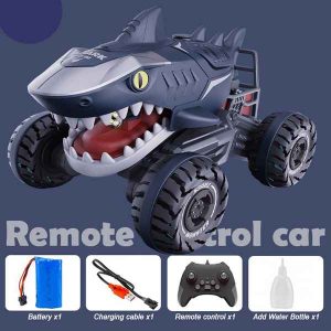 ماشین کنترلی شارژی دودزا طرح کوسه Shark Stunt Spray RC Car GW-105C