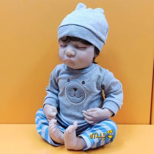 عروسک نوزاد طبيعی تمام سیلیکون سرهمی سفید 55 سانتی کد CH-11