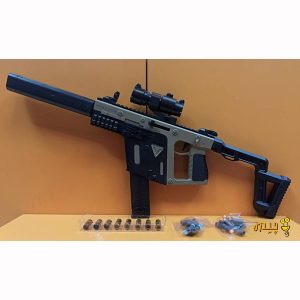 تفنگ تیر اسفنجی پوکه پران طرح ویکتور رنگ خاکی کد Vector D105
