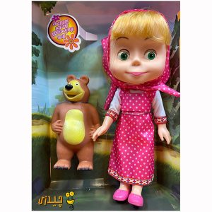 عروسک مدل ماشا و میشا ارتفاع 27 سانتی متر به همراه خرس کد2-3052